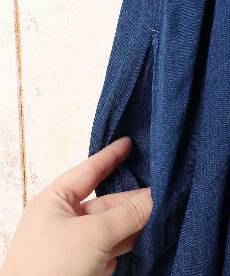 コットンガーゼデニムキャミワンピース