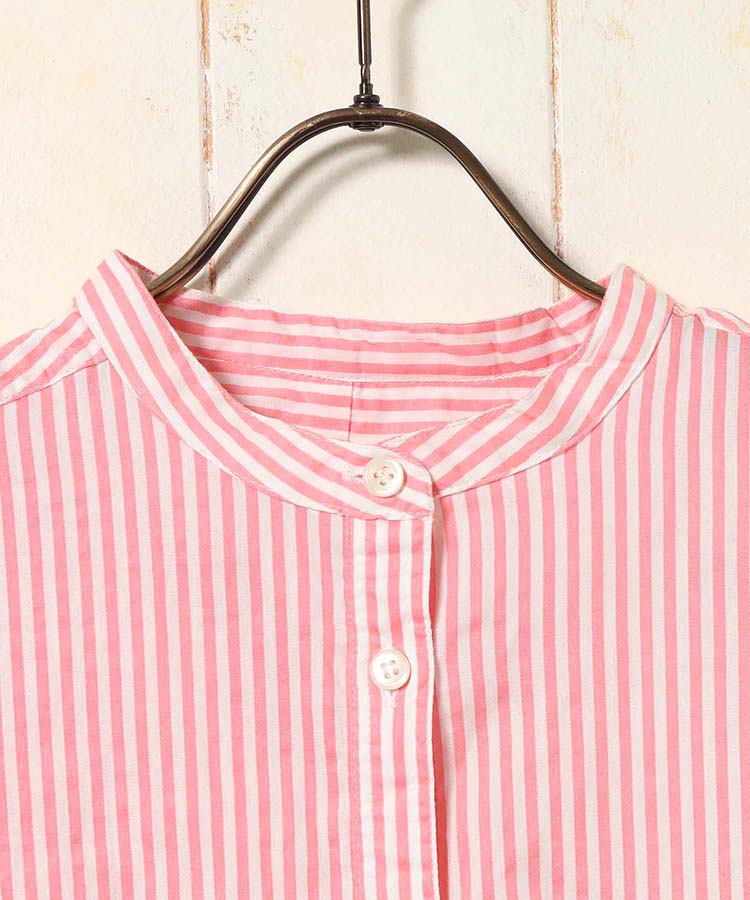 ストライプキャンブリックボイルブラウス