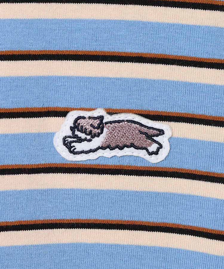 Bouncy.ワッペン付ボーダーロンT