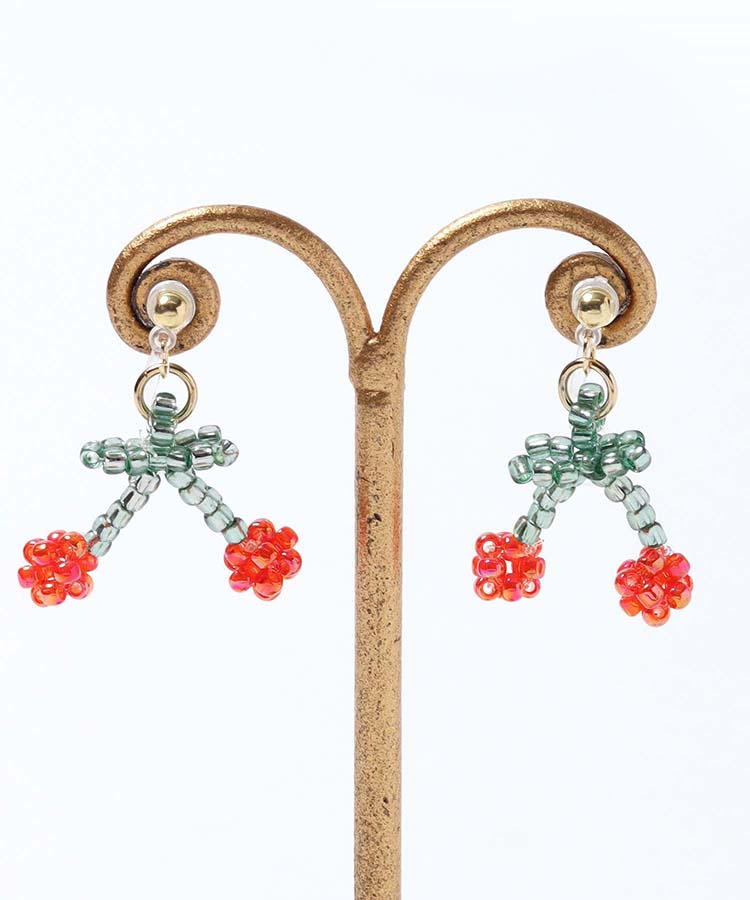 lepetaleフルーツビーズノンホールイヤリング