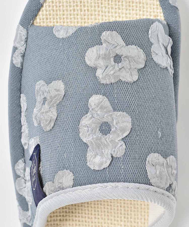 花柄麻スリッパ