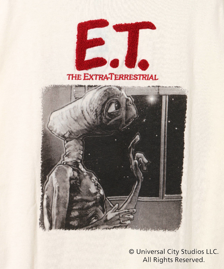 ET モノクロプリントTシャツ