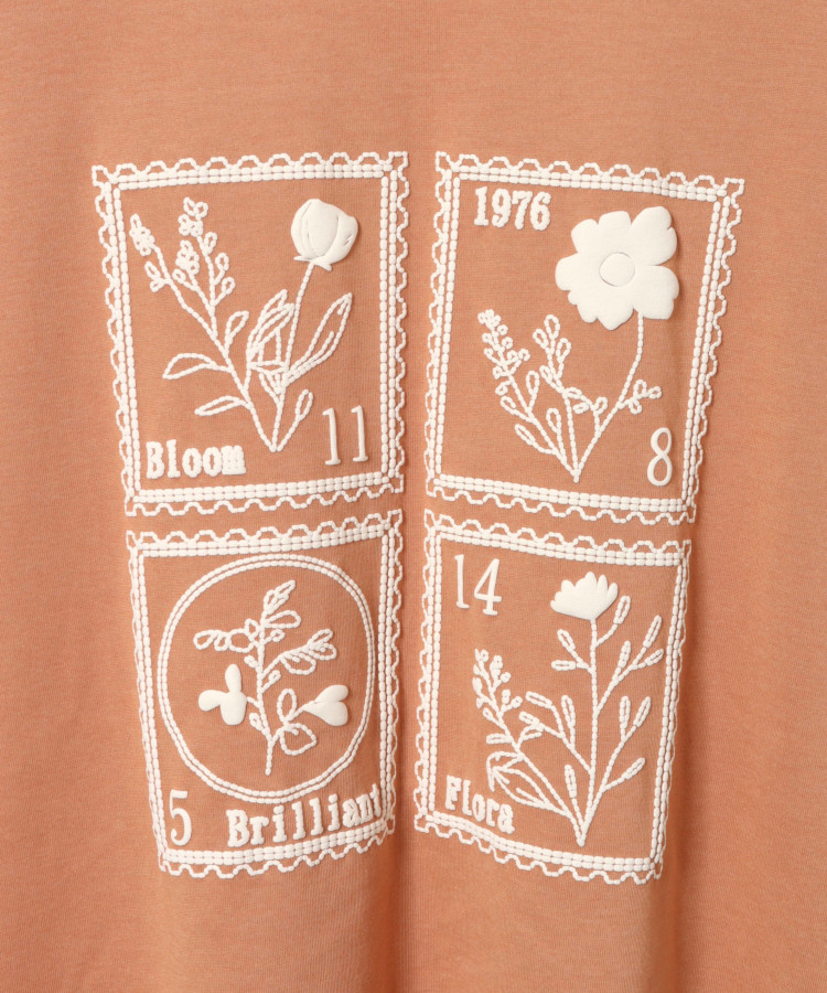 ボタニカル切手プリントTシャツ