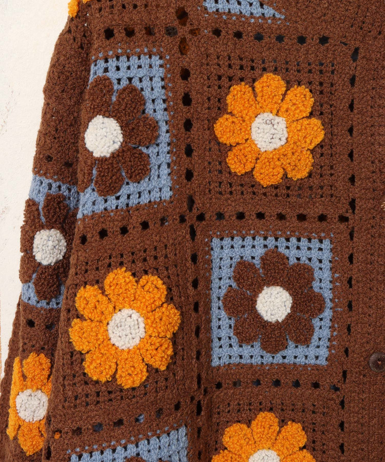フラワーサガラ刺繍カーディガン