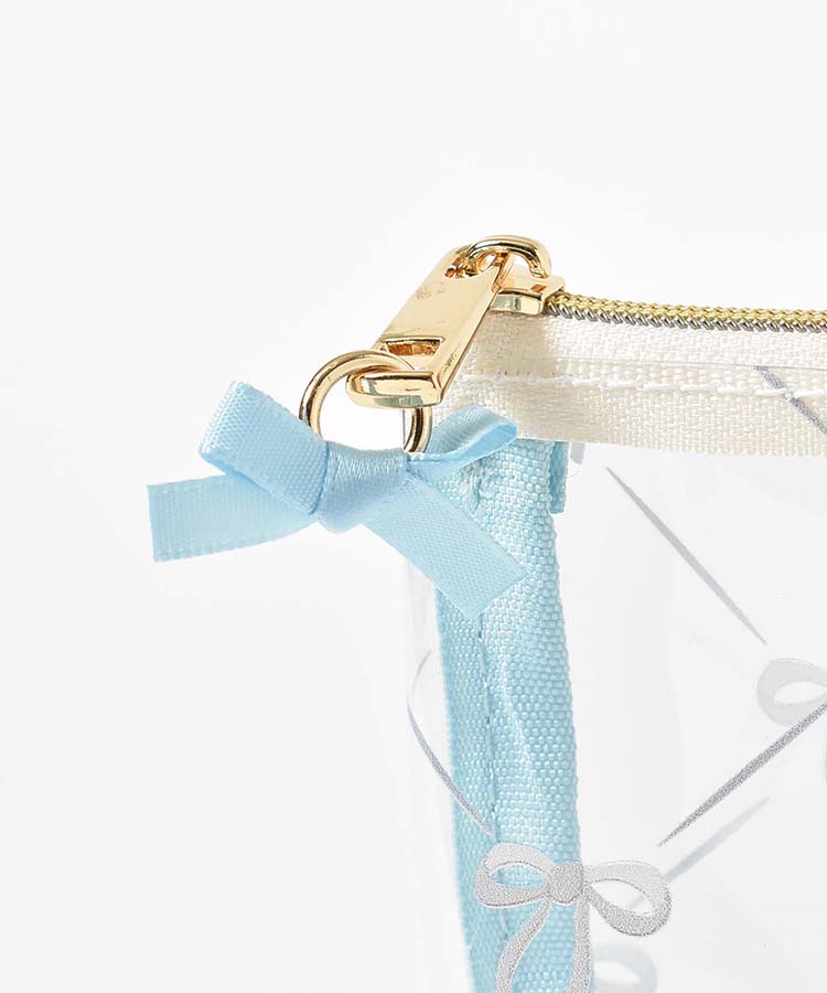 ≪SALE≫リボンクリア舟形ポーチ