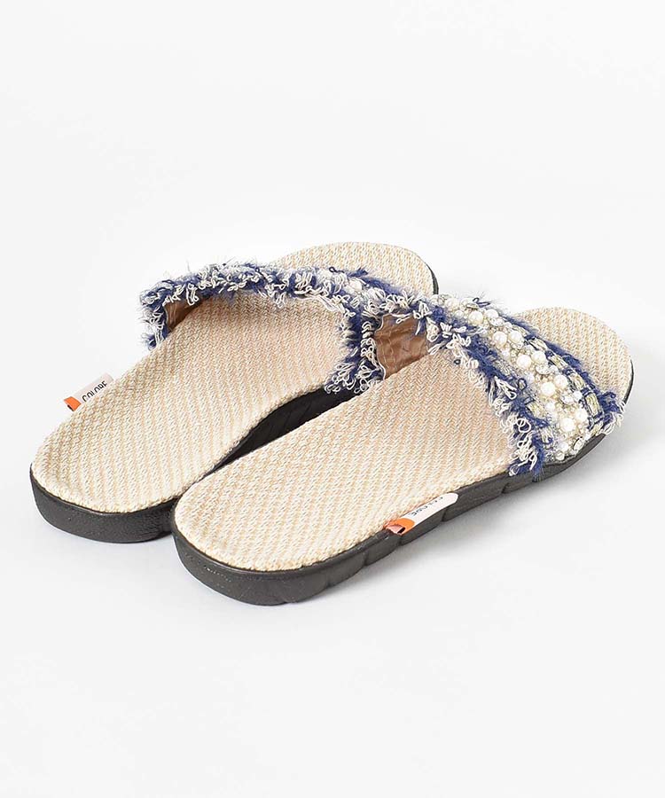 ≪SALE≫キラキラパールジュートスリッパ