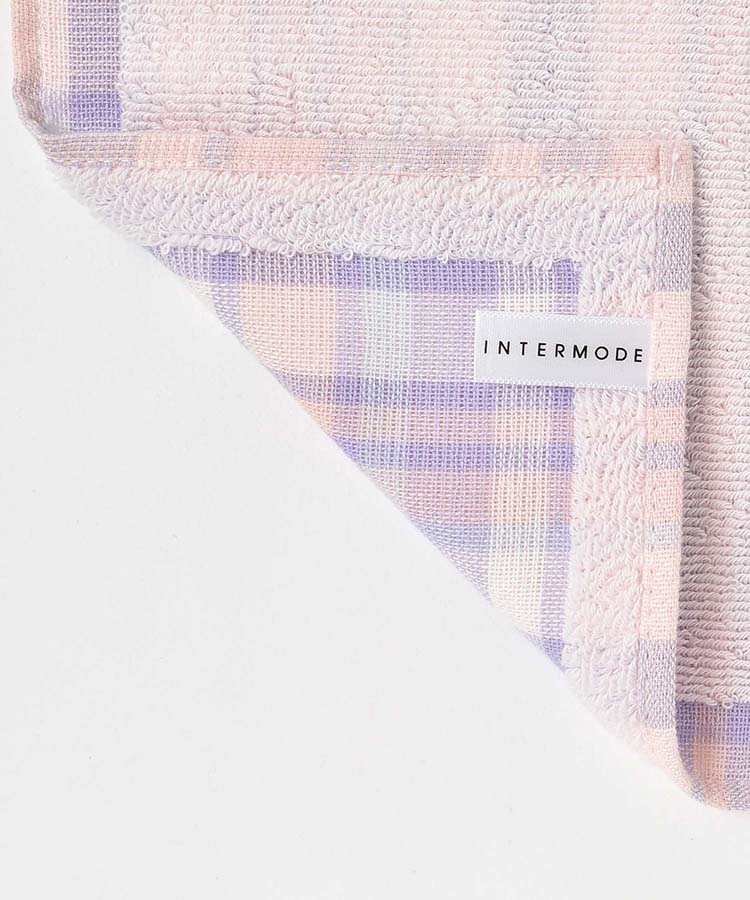 リバティプリントベアアップリケチェックハンカチ