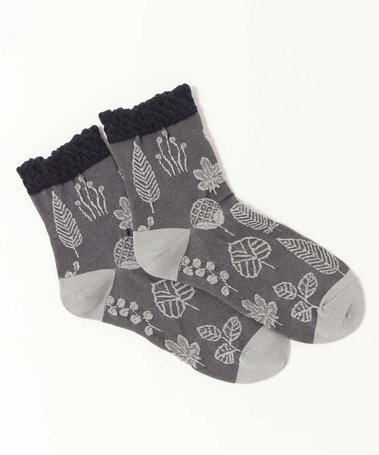 ≪SALE≫逆スパリーフロークルーソックス