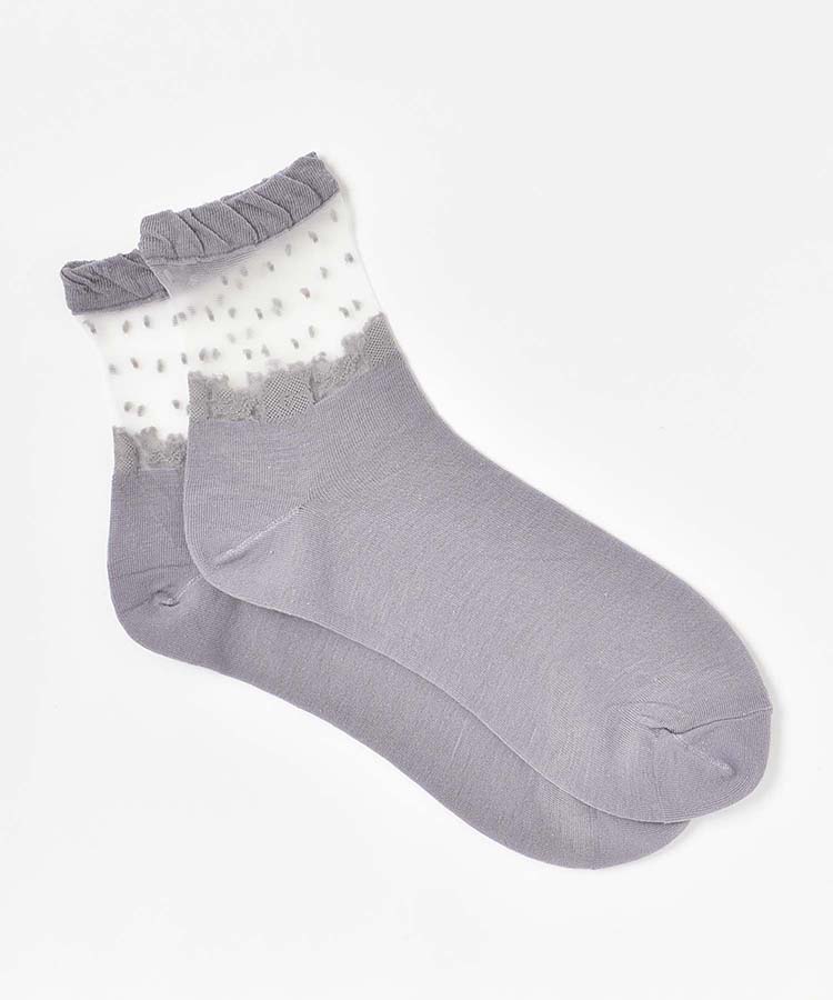 ≪SALE≫足首レースシースルーソックス