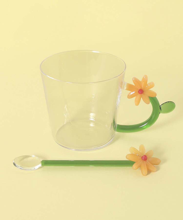 ≪SALE≫フラワーモチーフガラスマグ