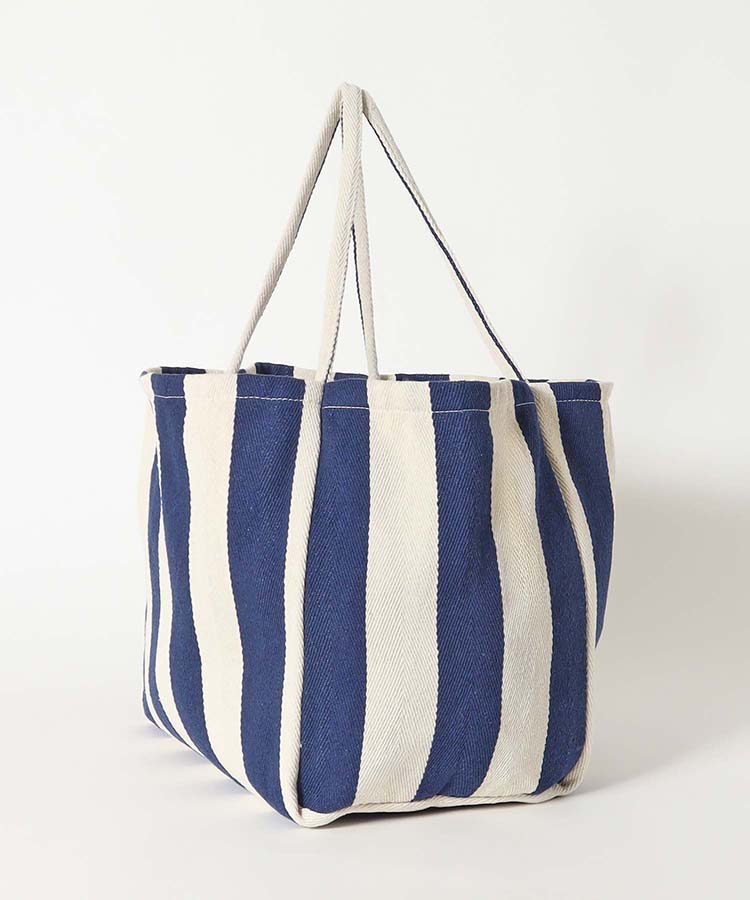 ≪SALE≫くたっと太ストライプヘリンボーントート
