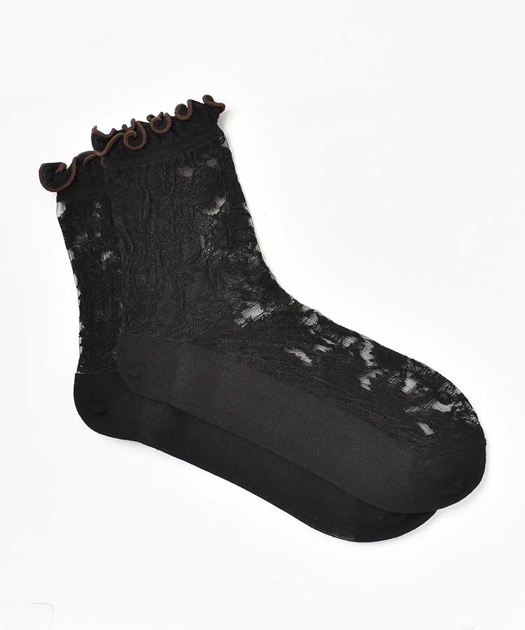 花総柄シアークルーソックス