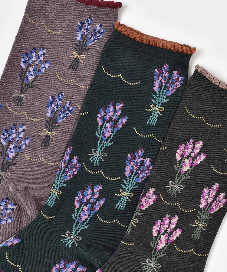 ラベンダーハイクルーソックス