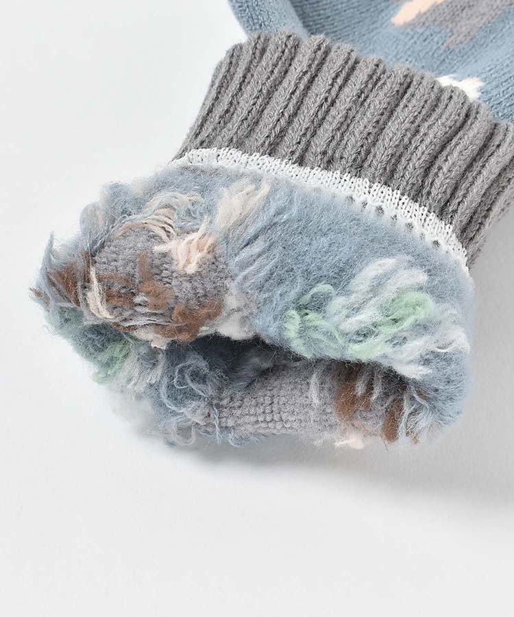 チンチラ裏起毛クルーソックス