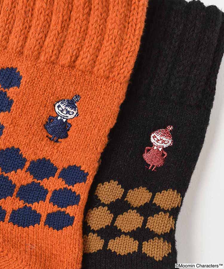 リトルミイ刺繍ドットチェックルームソックス