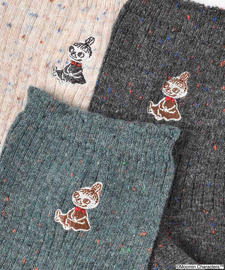 リトルミイ刺繍ネップロークルーソックス