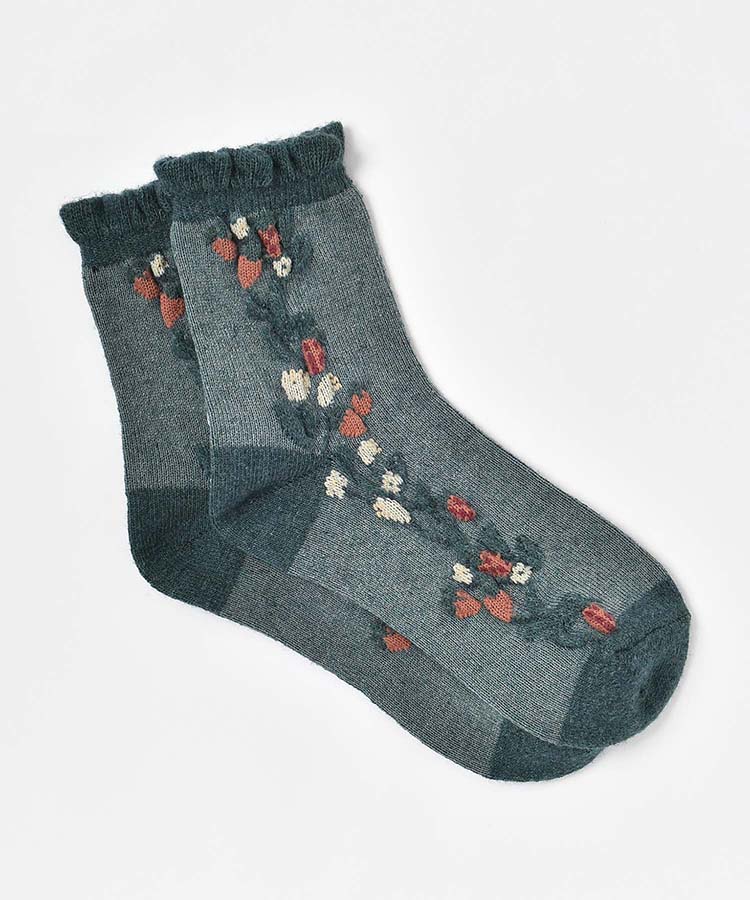 やわらかWゆったりイチゴロークルーソックス