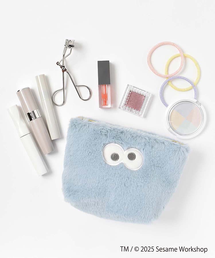 SESAME STREET FACE FUR台形ポーチ