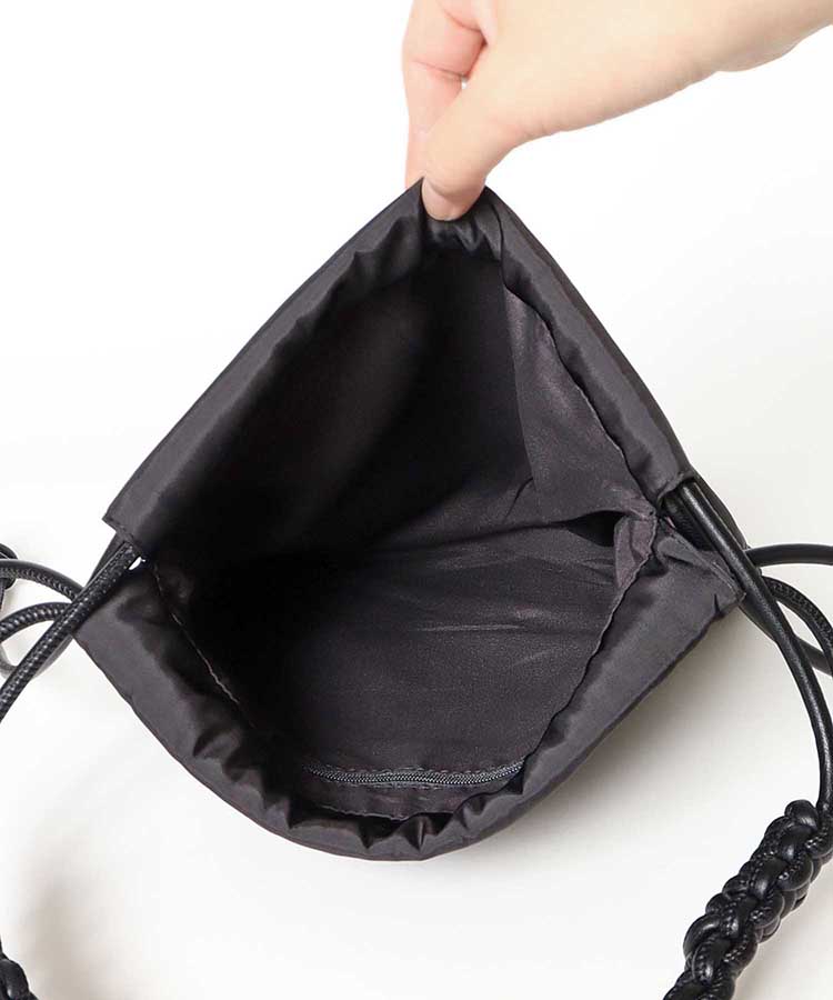 編み込み巾着ショルダー