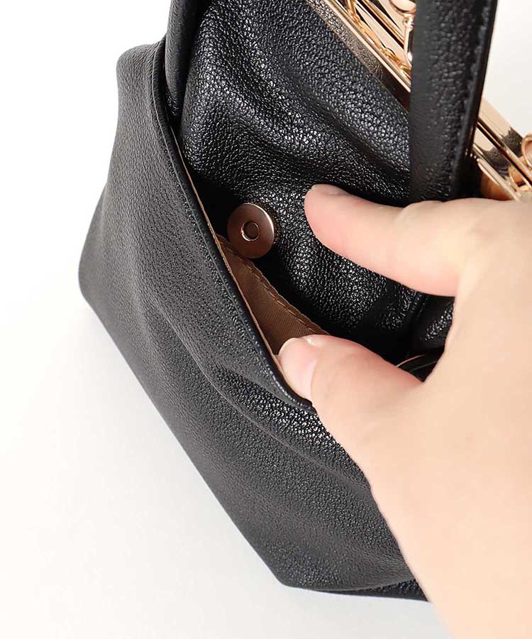 ハンドル付きがま口ミニショルダー