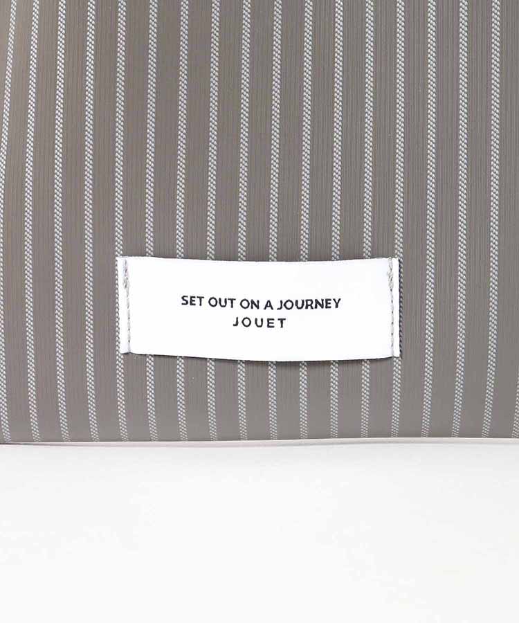 ストライプやわらか合皮巾着ショルダー