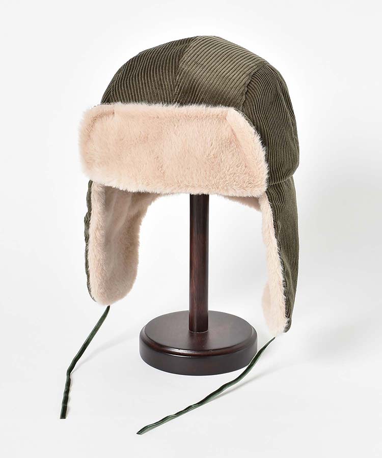 コーデュロイフライトキャップ