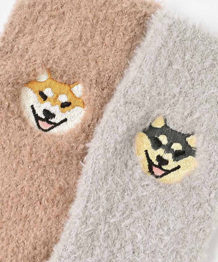 しば刺繍ルームソックス