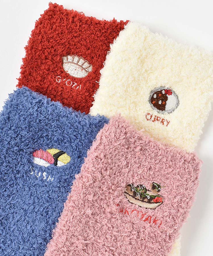 たべもの刺繍ルームソックス