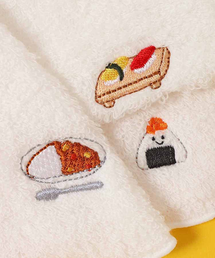 ふわふわたべものパイルハンカチ