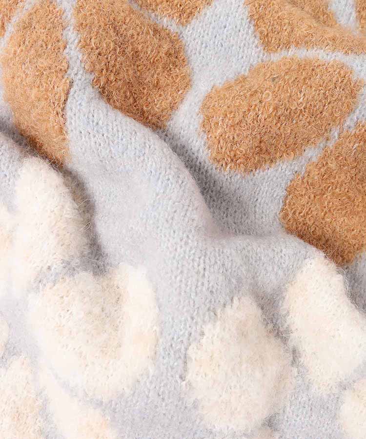 フラワージャガードニットマフラー