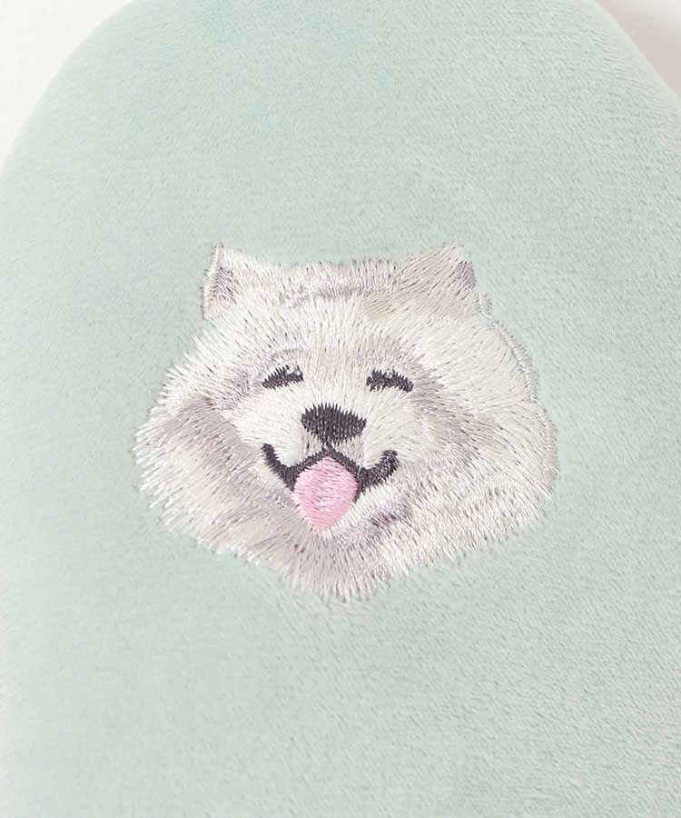 イヌ刺繍ルームシューズ