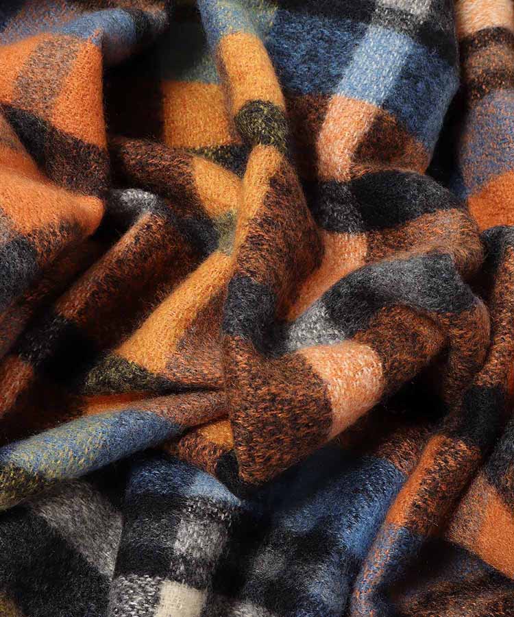 ジョーゼット織チェックストール