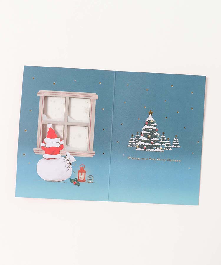 窓辺のクリスマスカード