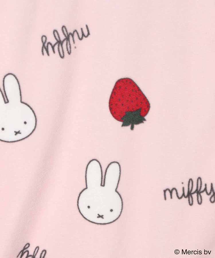 ミッフィーいちご柄前開きパジャマ上下セット