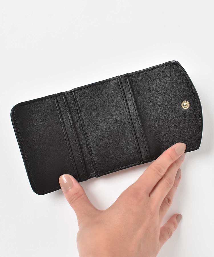 プチハート刺繍二つ折りがま口財布