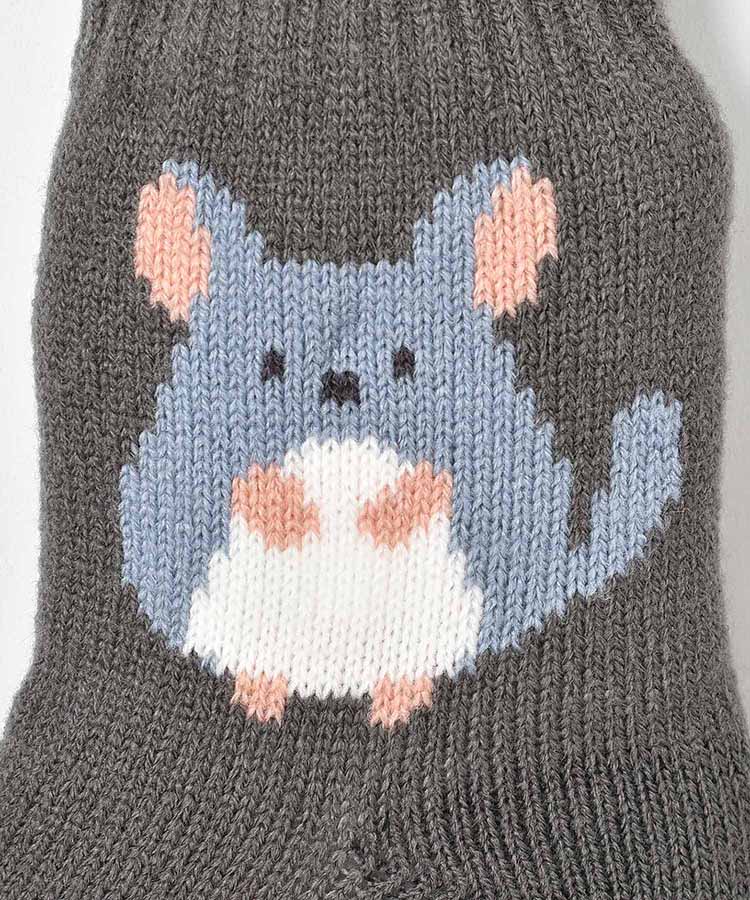 チンチラワンポイント裏ボアソックス