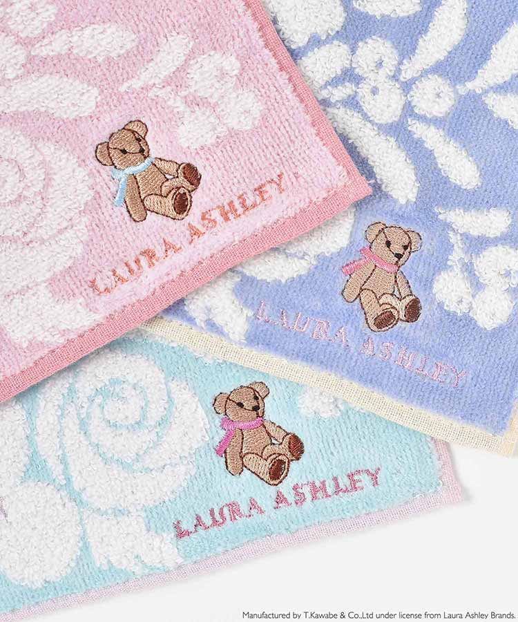 LAURA ASHLEYベアフラワータオルハンカチ