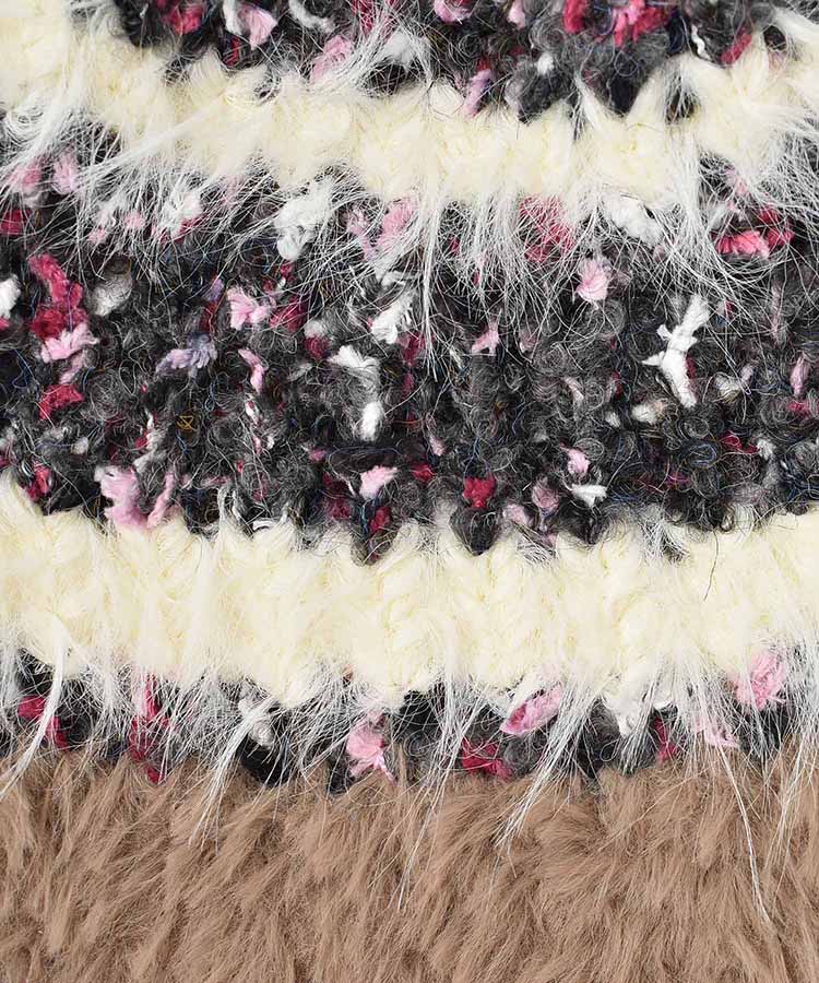 シャギーラインニット帽