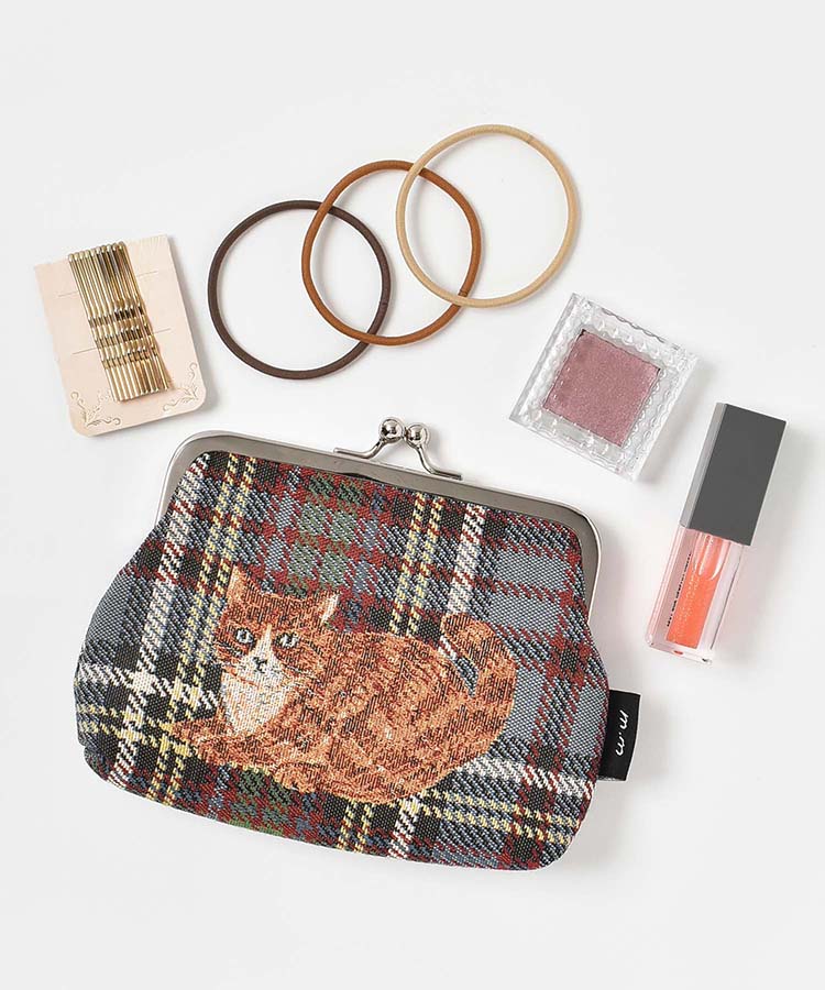 松尾ミユキチェックがま口ポーチ