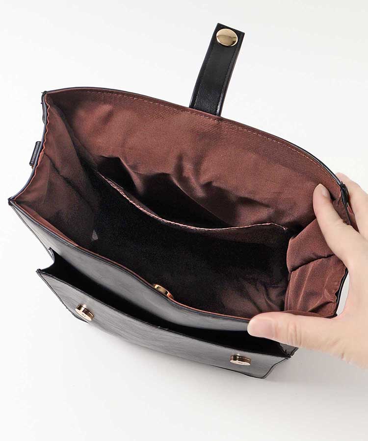 ベルト縦型サッチェルバッグ