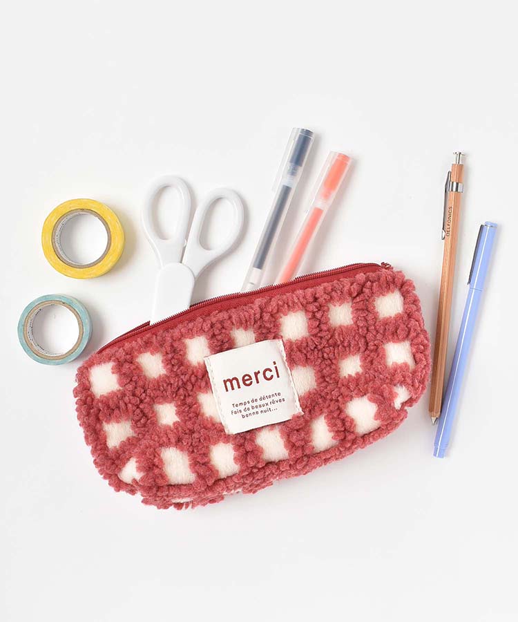 ボアチェックペンポーチ