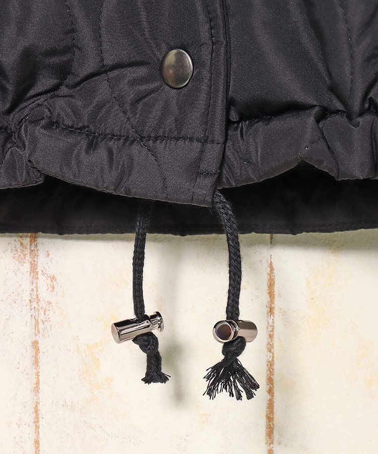 中綿ボア付きキルトコート