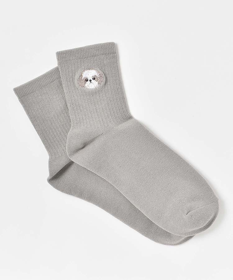 ドッグ刺繍ソックス