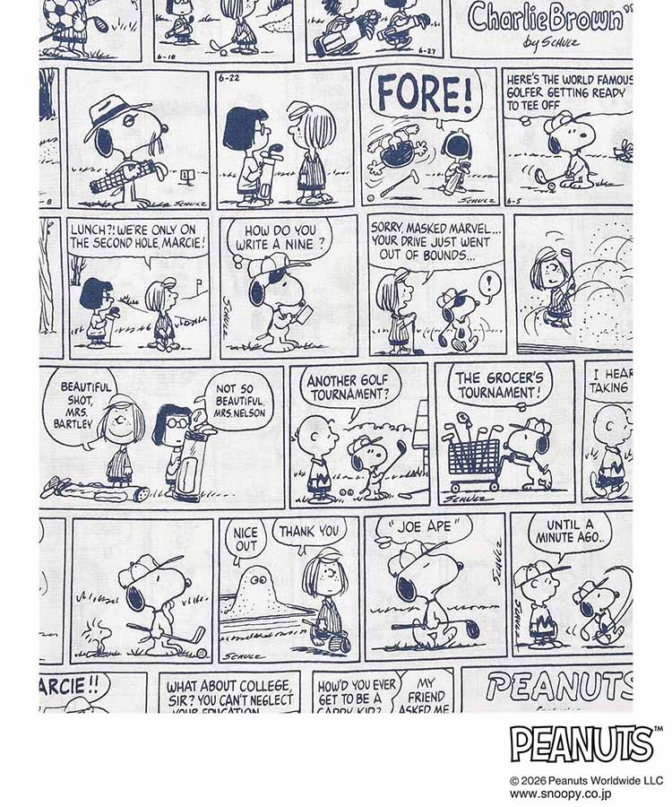PEANUTSコミックパターンプリントハンカチ