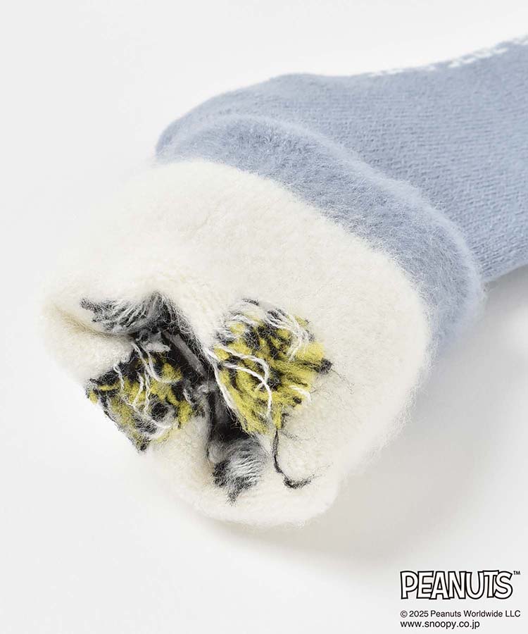 スヌーピー寝ころび裏起毛ソックス