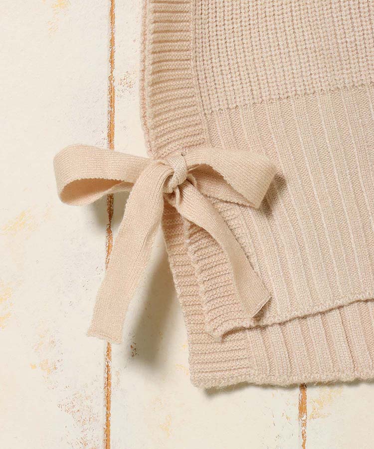 サイドリボンニットベスト