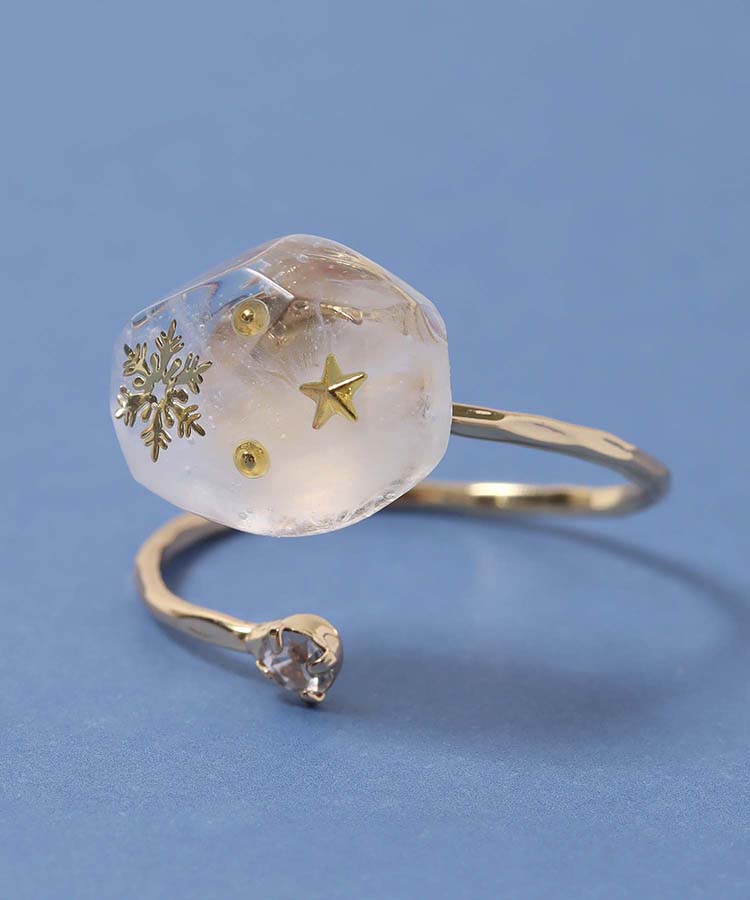 スノーフレーク封入リング