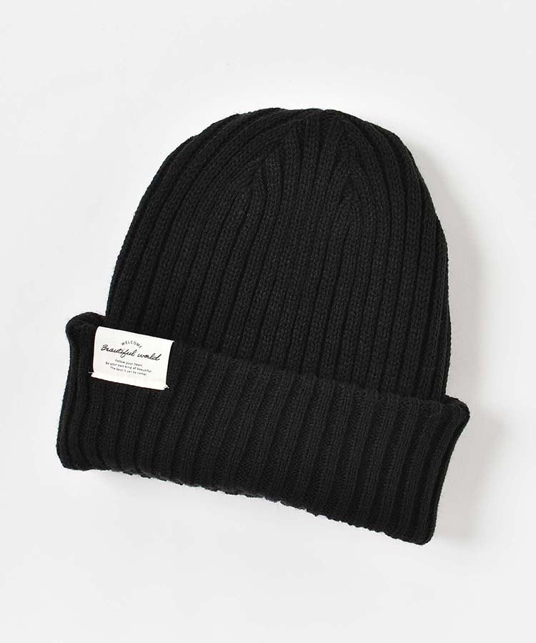 リバーシブル2WAYリブ＆ケーブルニット帽