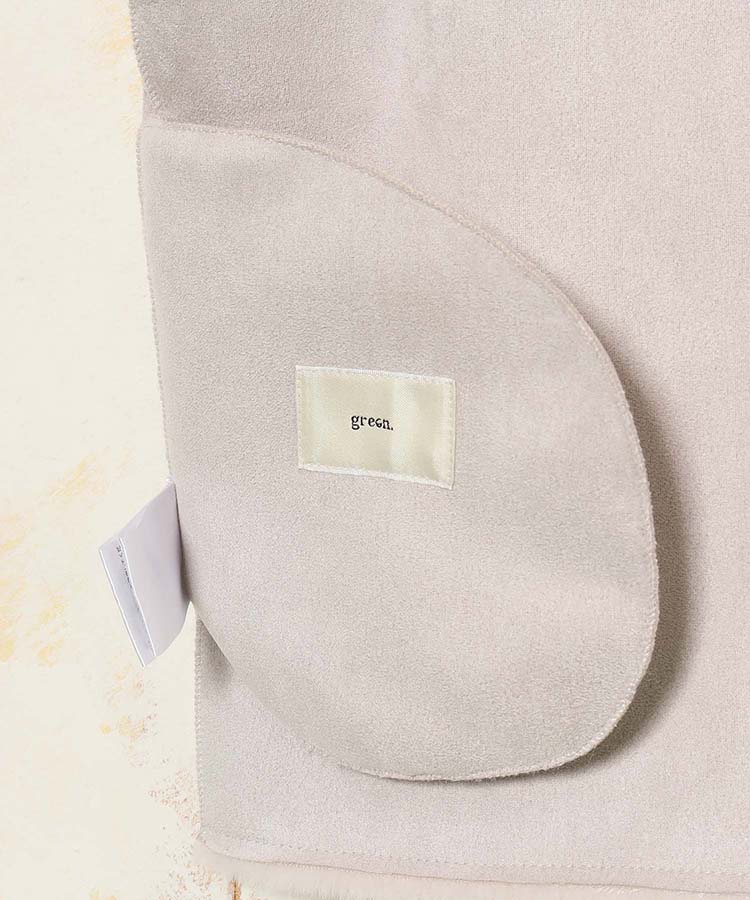 フェイクファーフード付ジレ