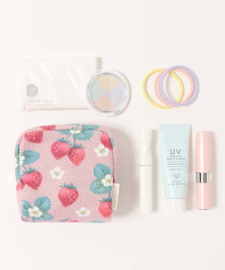 ジューシードゥーシェニール織いちごボックスポーチ